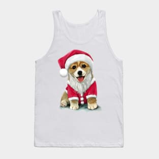 Puppy dog in Santa Claus costume Tank Top